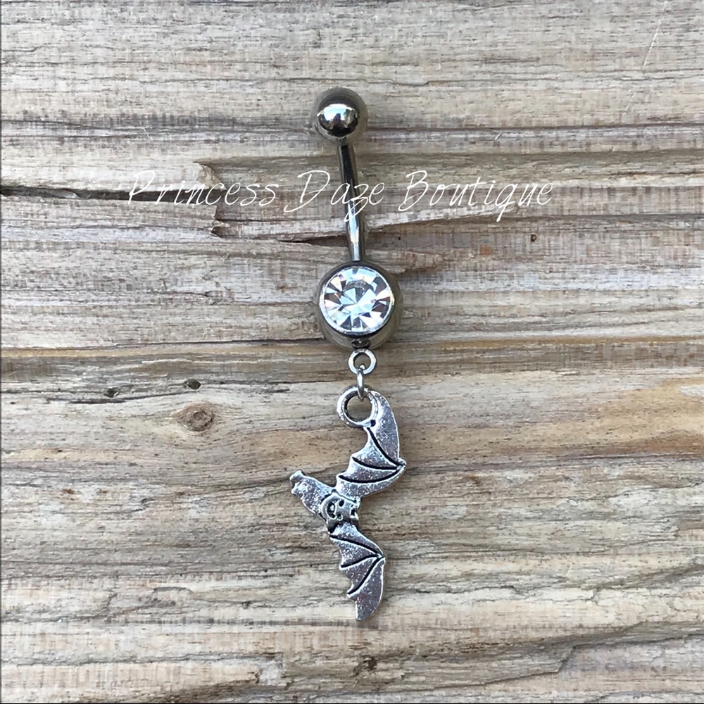 Silver Bat Belly‎ Button Ring